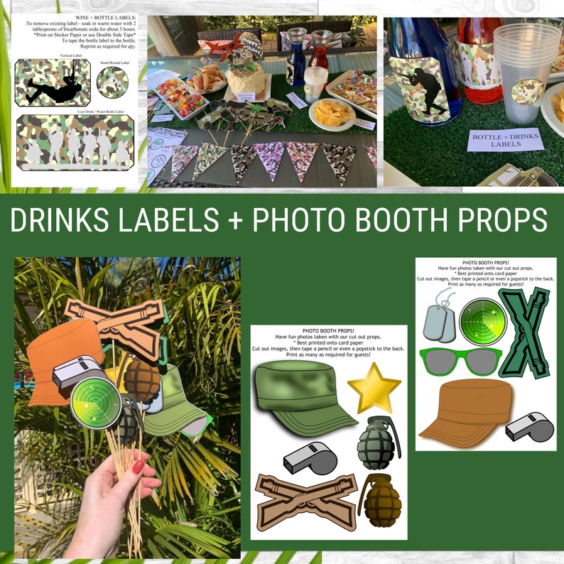 Printable Army Combat Party Games and Decorations for Kids / Etsy