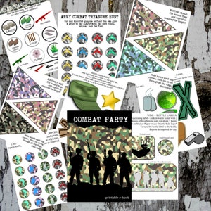 Printable Army Combat Party Games and Decorations for Kids / Army Party Cake Toppers / Army Party Theme / Cake Toppers for Army Themed Party image 10