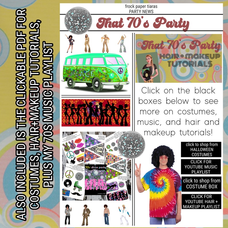 70s Disco Printable Party Pack / Seventies Party / Disco Photo Booth Props / Disco Decorations / Disco Prints / 70's Cake Toppers / Disco image 9