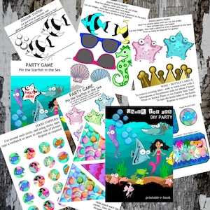 Printable Under the Sea Party for Kids / Under the Sea Themed decorations / Under the Sea Photo Props and Party Cake Toppers / Sea Parties image 10
