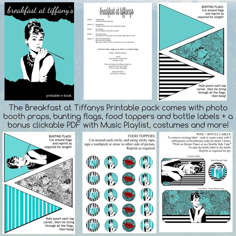 Breakfast at Tiffanys Printable Party Pack / Breakfast at - Etsy Australia