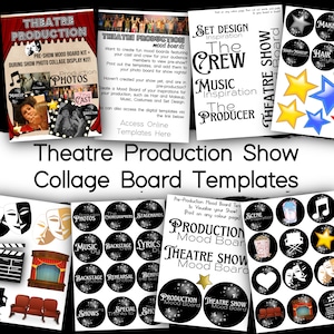 Kit de tablero de estado de ánimo para PRODUCCIÓN TEATRAL / Collage de fotografías de espectáculos teatrales / Diseños de carteles para el frente de la casa / Frente de la casa - Leer descripción del artículo