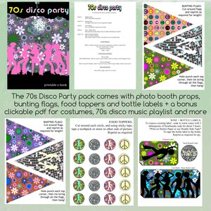 70s Disco Printable Party Pack / Seventies Party / Disco Photo Booth Props / Disco Decorations / Disco Prints / 70's Cake Toppers / Disco image 7
