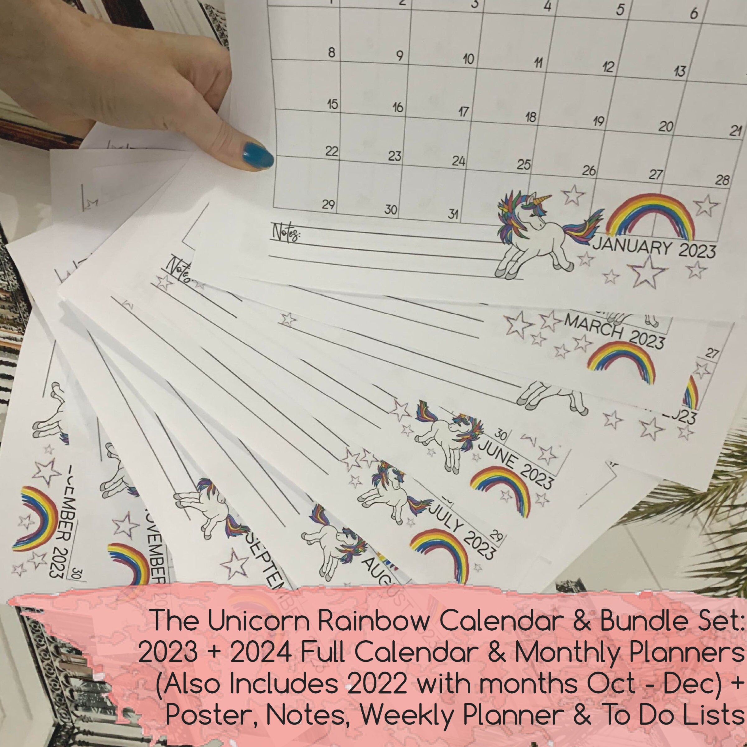 2023 2024 UNICORN THEME Printable Calendars and Planners / Etsy Australia