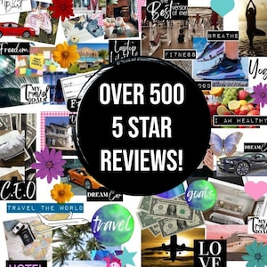 2026 VISION BOARD KIT with Printable words, quotes, images, frames, backgrounds, icons, abundance checks, Vision Board Wall Collage + More image 6