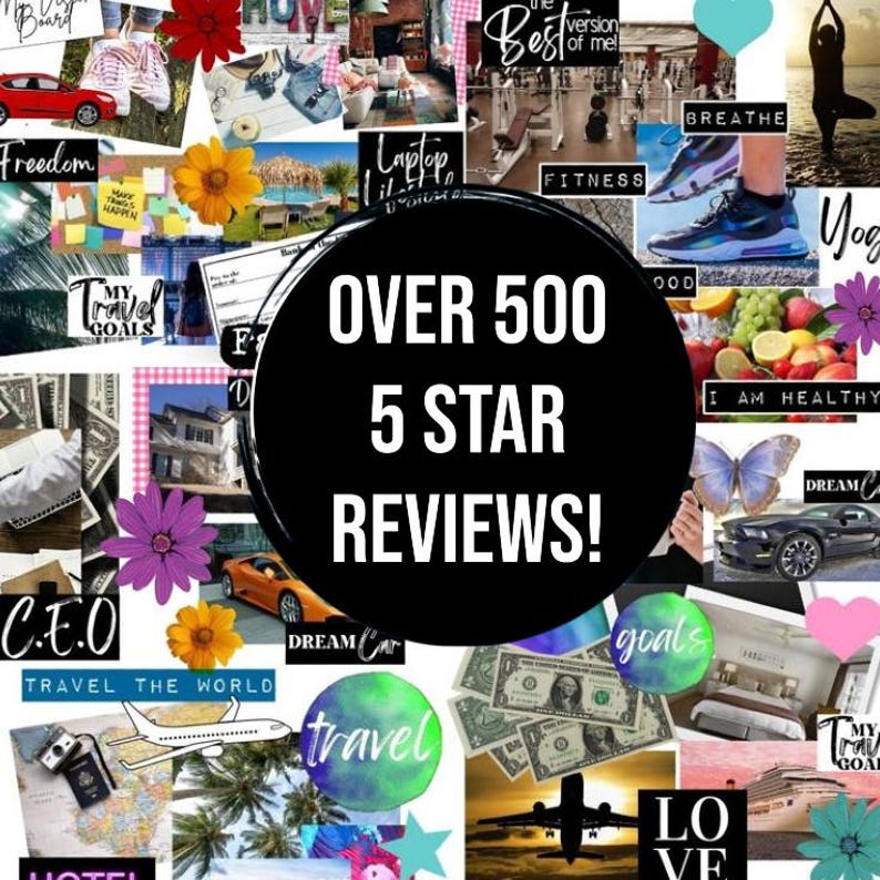 2026 VISION BOARD KIT with Printable words, quotes, images, frames, backgrounds, icons, abundance checks, Vision Board Wall Collage + More image 6