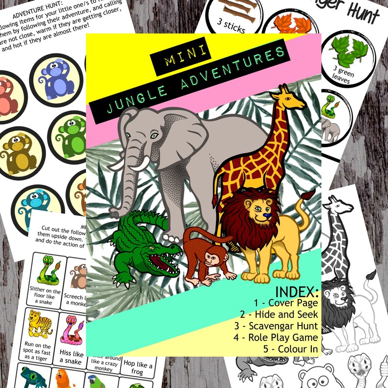 Mini Jungle Adventure Printables for Kids - Etsy Australia
