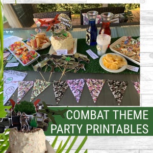 Printable Army Combat Party Games and Decorations for Kids / Army Party Cake Toppers / Army Party Theme / Cake Toppers for Army Themed Party image 2