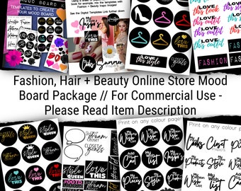COMMERCIAL USE // Fashion & Beauty Mood Board Kit for online product businesses to send to customers / Competition - Read Item Description