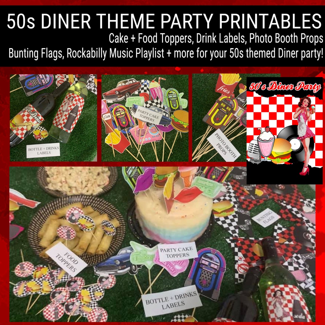 50s Diner Printable Party / 50's Diner / 50's Diner - Etsy Australia