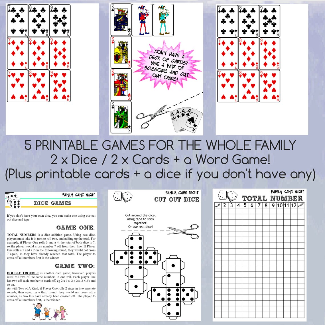 Family Game Night Printable Games - Etsy