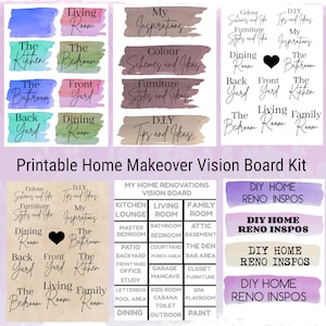 HOME Inspos Vision Board Home Design / Home Makeover Vision Board / Home Interior and Exterior Design Printable and Digital Mood Board Kit image 7