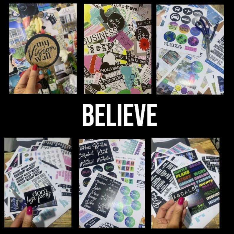 2026 VISION BOARD KIT with Printable words, quotes, images, frames, backgrounds, icons, abundance checks, Vision Board Wall Collage + More image 15