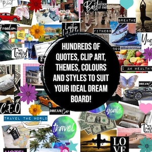 2026 VISION BOARD KIT with Printable words, quotes, images, frames, backgrounds, icons, abundance checks, Vision Board Wall Collage + More image 5