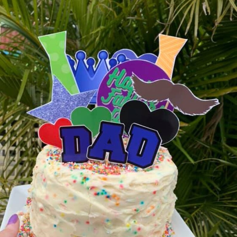 Fathers Day Party Cake Toppers / Fathers Day Gifts / Fathers Day Cake / Fathers Day Decorations / Fathers Day Bunting Flags and Cake toppers image 10