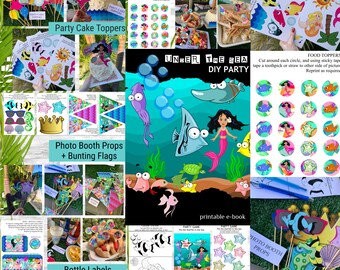 Printable Under the Sea Party for Kids / Under the Sea Themed decorations / Under the Sea Photo Props and Party Cake Toppers / Sea Parties