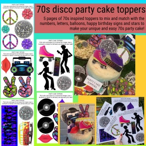 70s Disco Printable Party Pack / Seventies Party / Disco Photo Booth Props / Disco Decorations / Disco Prints / 70's Cake Toppers / Disco image 4
