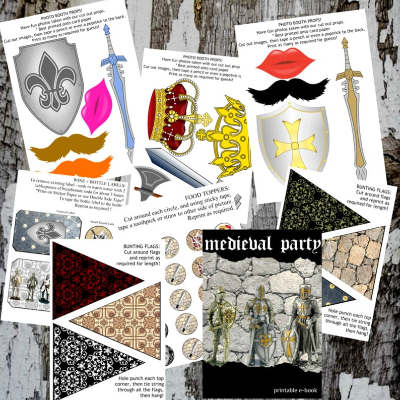 Medieval Themed Printable Party Pack / Medieval Parties / Etsy Australia