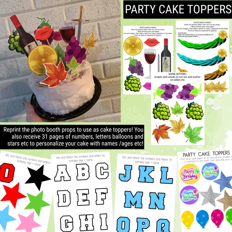 Toga Party Printable Party Pack / Toga Photo Booth Props / Toga Cake / Toga Wine Labels / Toga Themed Parties / Toga Party Planning image 6