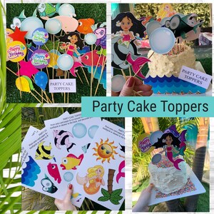 Printable Under the Sea Party for Kids / Under the Sea Themed decorations / Under the Sea Photo Props and Party Cake Toppers / Sea Parties image 2