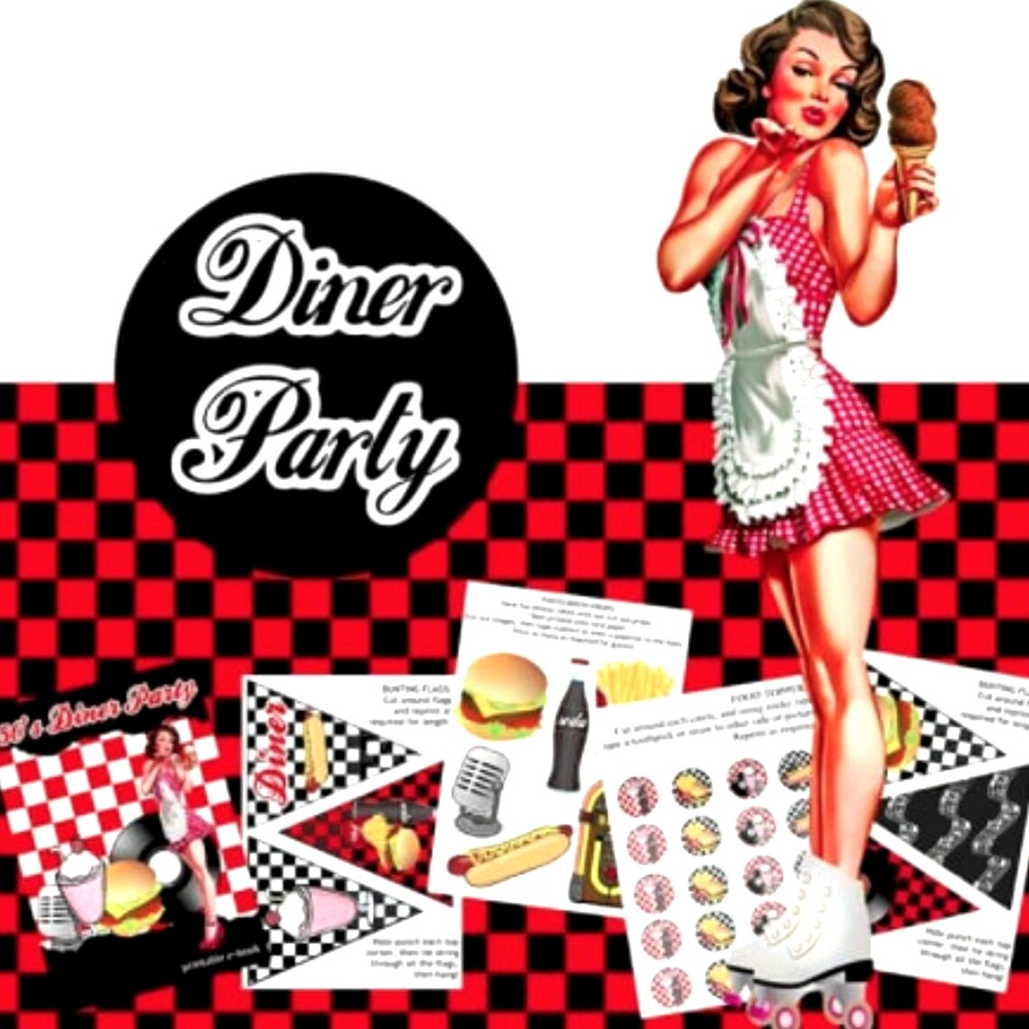 50s Diner Printable Party / 50's Diner / 50's Diner - Etsy Australia