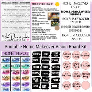 HOME Inspos Vision Board Home Design / Home Makeover Vision Board / Home Interior and Exterior Design Printable and Digital Mood Board Kit image 4