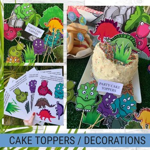 Printable Dinosaur Party Games and Decorations for Kids / Kids Dinosaur Party / Dinosaur Cake Toppers / Dinosaur Photo Props / Dinosaurs image 3