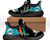 Miami Dolphins Yeezy Boost 350 V2 - Miami Dolphins Yeezy Shoes - Miami Dolphins rugby team - Christmas gift shoes