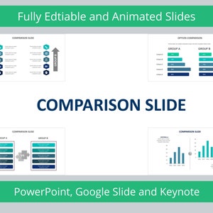 比較スライド インフォグラフィック テンプレート | PowerPoint、Google スライド、Keynote 用図 | 比較テンプレート | 比較スライド