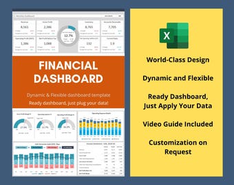 Dashboard | Excel Vorlage | Dashboard Paket | Buchhaltungs-Dashboard | Flexibles Dashboard | Melde-Dashboard
