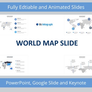 Modèles d’infographie de diapositives de carte du monde | Diagramme pour PowerPoint, Google Slides et Keynote | | de modèle de carte du monde Diapositive de la carte du monde