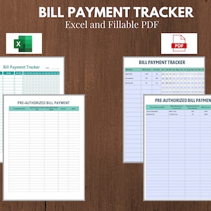 Bill Payment Tracker, Bill Organizer, Bill Tracker, Bill Due Planner, Monthly Bill Tracker, Weekly Budget Planner