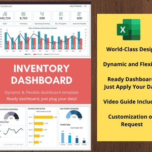 Inventory Dashboard - Excel Template | Financial Dashboard | Inventory Template| Inventory Management Template | Finance Dashboard