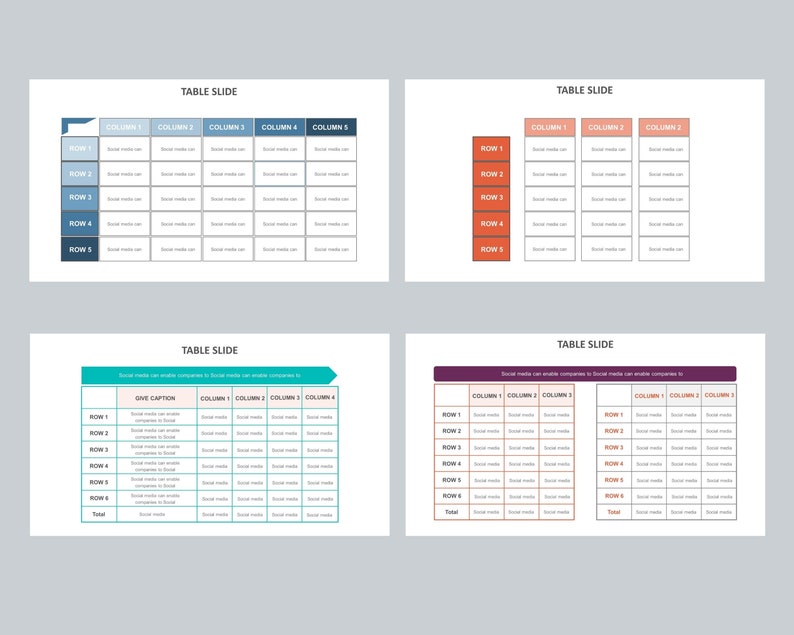 Table Slide Infographic Templates | Diagram for Powerpoint, Google ...