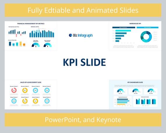 KPI Slide Infographic Templates Diagram for PowerPoint | Etsy