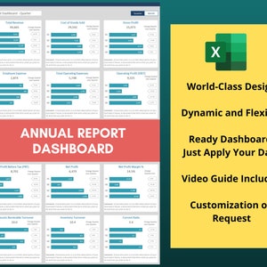 Annual Report - Excel Template | Financial Dashboard | Finance Dashboard | Dynamic and Flexible Dashboard | Reporting Dashboard