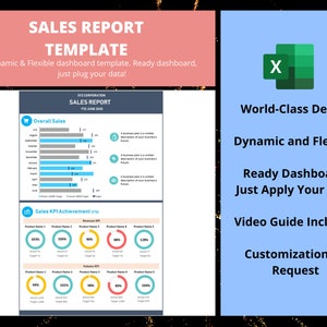 Sales Report Template - Excel Template | Sales Report Dashboard | Executive Dashboard | Dynamic and Flexible Dashboard | Reporting Dashboard