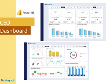Power BI CEO Dashboard Template – Executive Reporting (Digital Download)