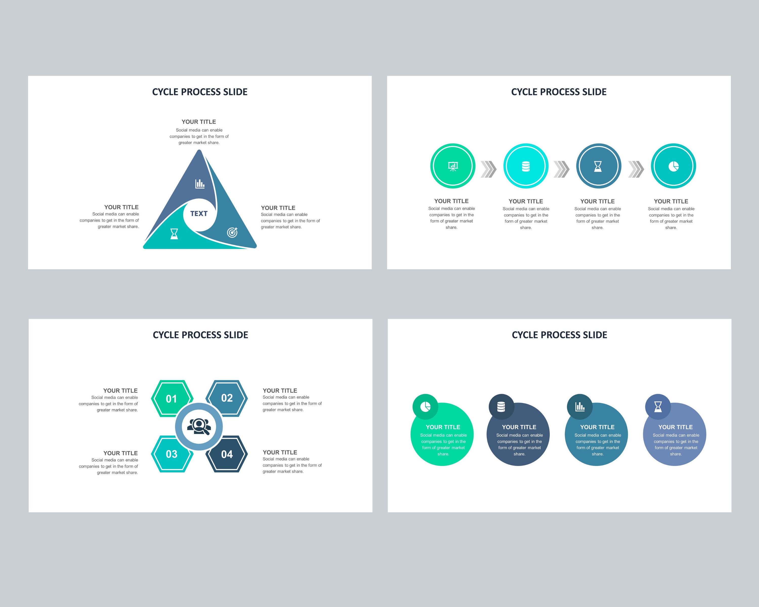 Cycle Process Slide Infographic Templates Diagram for | Etsy