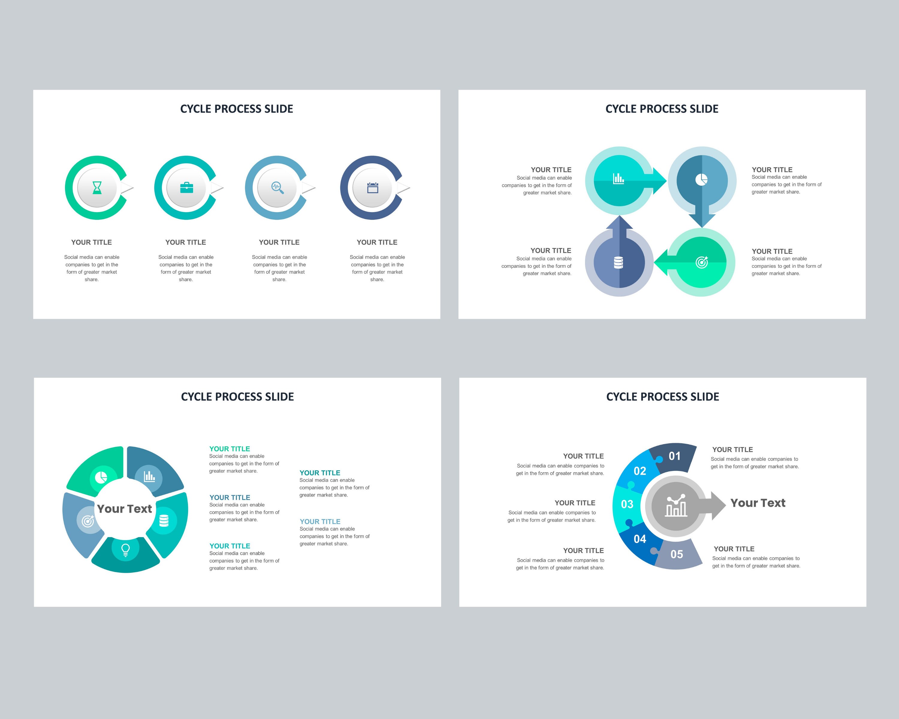 Cycle Process Slide Infographic Templates Diagram for | Etsy