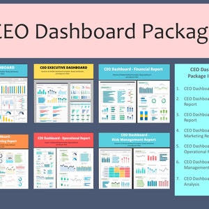 CEO Dashboard - CEO Dashboard Package | Financial Dashboard | Finance Dashboard | Executive Dashboard | Reporting Dashboard