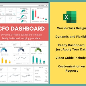 CFO Dashboard - Excel Finance Template | Financial Dashboard | Finance Dashboard | Dynamic and Flexible Dashboard | Reporting Template