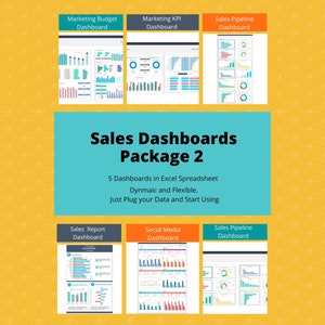 Sales Dashboard Package 2 - Excel Template | Sales Dashboard | Executive Dashboard | Dynamic and Flexible Dashboard | Sales Package 2