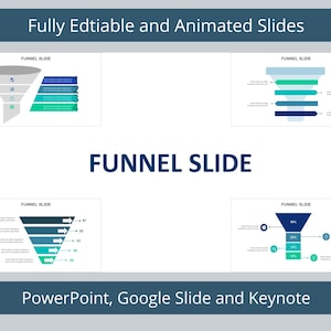 Funnel Slide Infographic Templates | Diagram for PowerPoint, Google Slides and Keynote | Funnel Template | Funnel Slide | Funnel Infographic