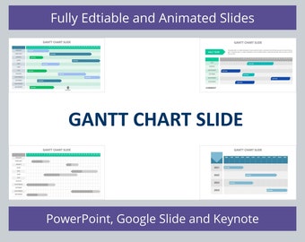 Plantillas infográficas de diapositivas de diagrama de Gantt / Diagrama para PowerPoint, Google Slides y Keynote / Plantilla de diagrama de Gantt / Diapositiva de diagrama de Gantt