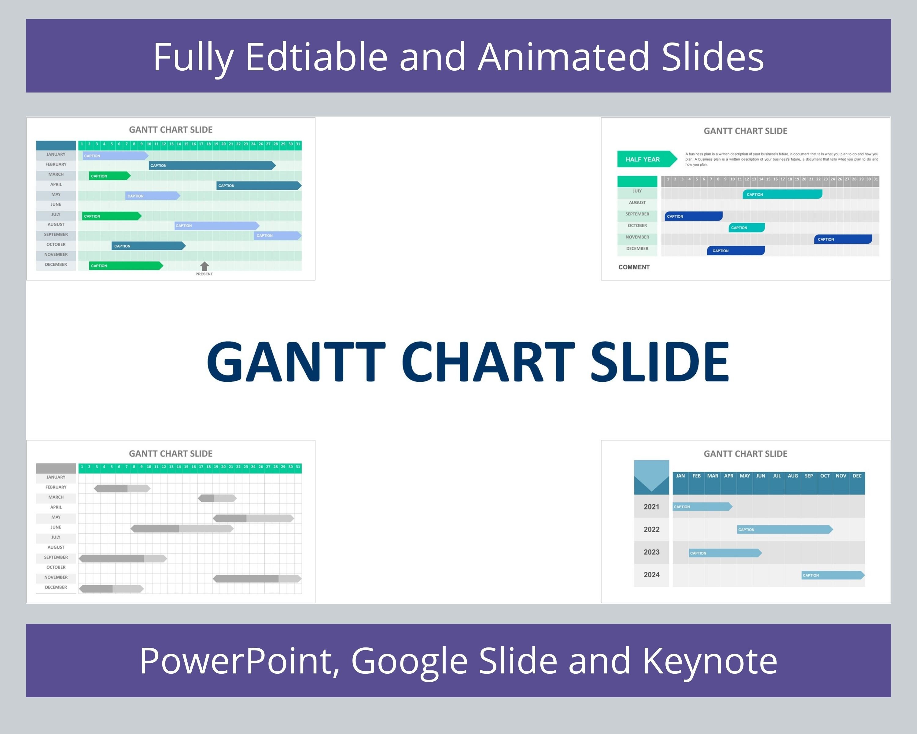Gantt Chart Slide Infographic Templates Diagram for Powerpoint, Google ...