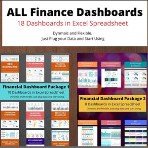 All Finance Dashboard Package | Finance Dashboard | Financial Dashboard | CFO Dashboard | Budget Dashboard | CEO Dashboard |