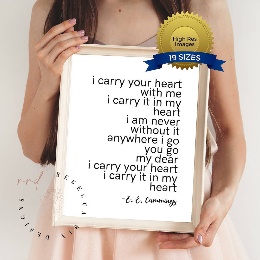 Ich trage Dein Herz bei mir Ich trage dein Herz Printable EE Cummings