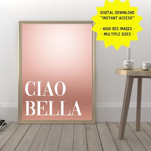 Ciao Bella Printable Wall Art: Italian Phrase Decor (Digital Download)