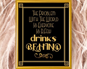 Gatsby Party Sign: Roaring 20s Art Deco Printable Decor (Digital Download)